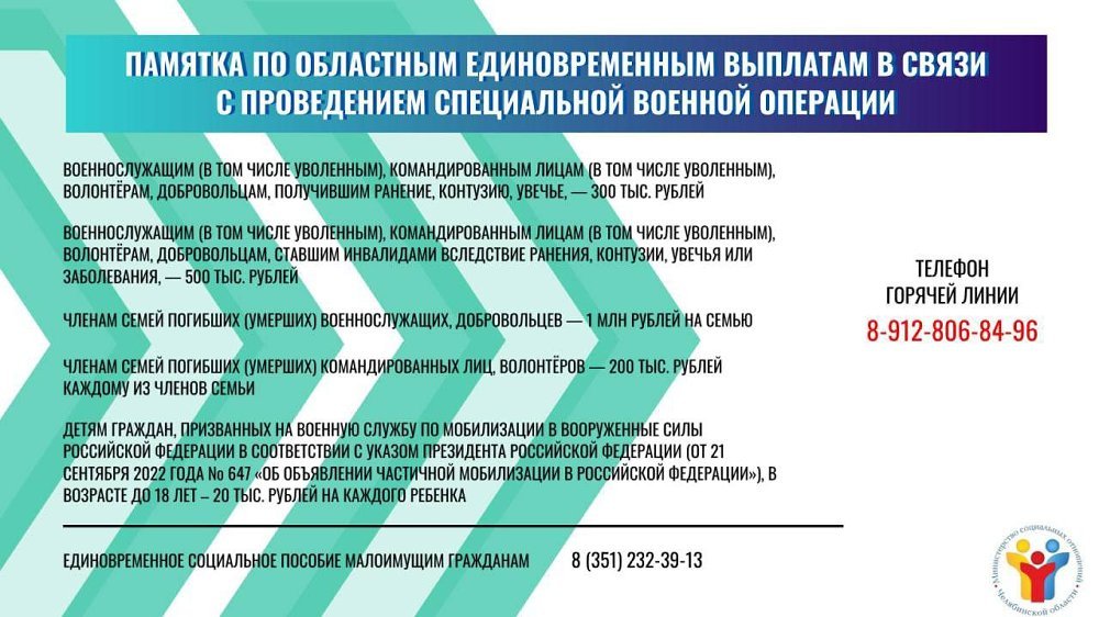 Министерство социальных отношений подготовило памятку об областных единовременных выплатах в связи с проведением специальной военной операции