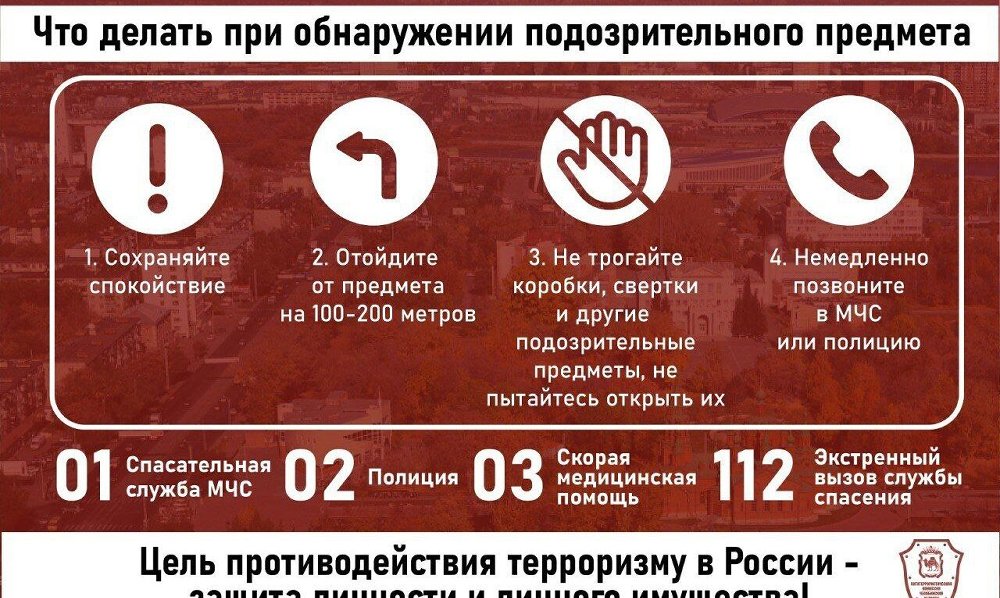 Как действовать при обнаружении подозрительного предмета