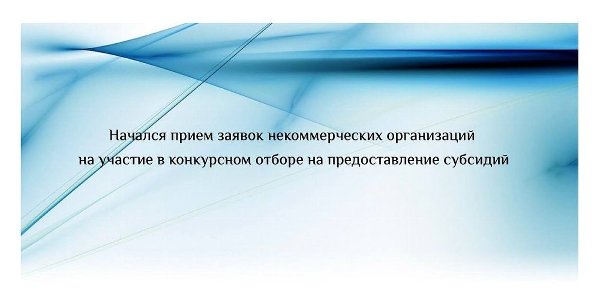Начался прием заявок некоммерческих организаций на участие в конкурсном отборе на предоставление субсидий