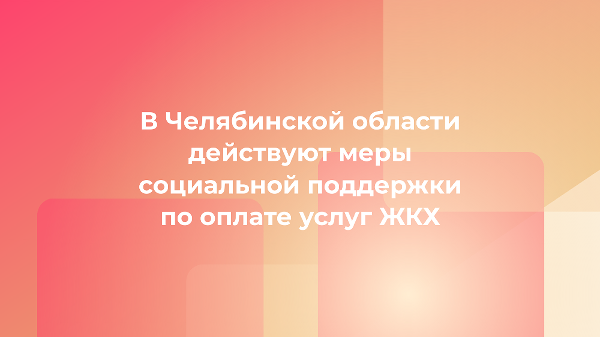 В Челябинской области действуют меры социальной поддержки по оплате услуг ЖКХ