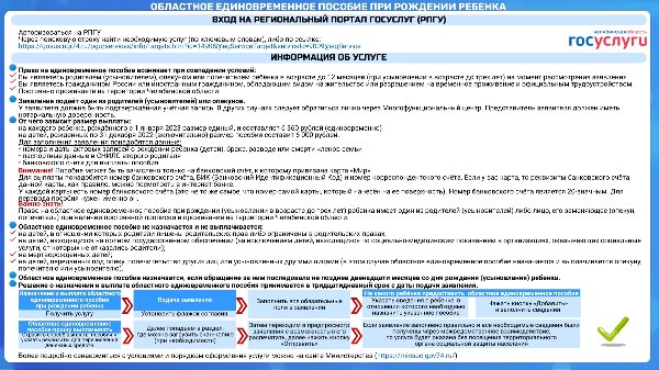 ОБЛАСТНОЕ ЕДИНОВРЕМЕННОЕ ПОСОБИЕ ПРИ РОЖДЕНИИ РЕБЕНКА