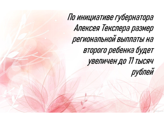 По инициативе губернатора Алексея Текслера размер региональной выплаты на второго ребенка будет увеличен до 11 тысяч рублей