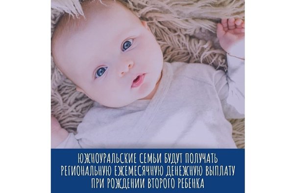 Южноуральские семьи будут получать региональную ежемесячную денежную выплату при рождении второго ребенка