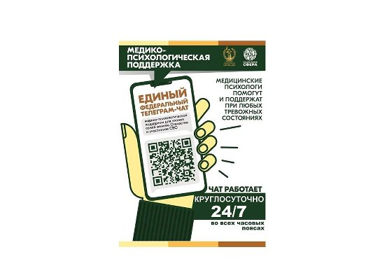 С 1 апреля федеральный чат медико-психологической поддержки участников СВО и членов их семей работает в режиме 24/7