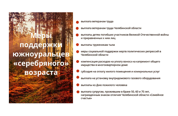 Ко Дню пожилого человека министерство социальных отношений подготовило памятку о мерах социальной поддержки южноуральцев серебряного возраста